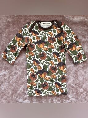 Misha and Puff Autumn Floral Pima Cotton 3/4 Length Sleeve Tee 3-4 years